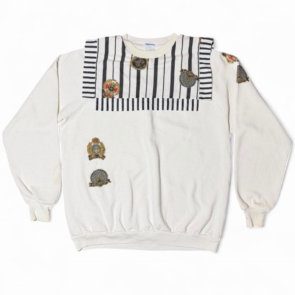 Vintage 90s Marina Bay Sailor Yacht Club Crested Emblem Sweater OSFA